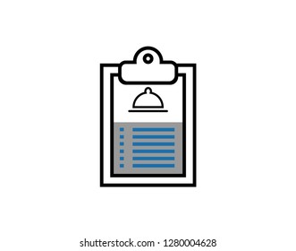 Cafe, restaurant red menu book icon in flat style.