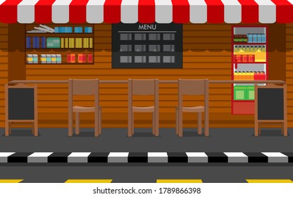 cafetería y restaurante en la carretera de la ciudad