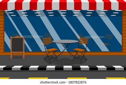 cafe and restaurant roadside cafe  in city