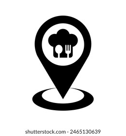 Cafe or restaurant vector map pin. Food place location pointer.