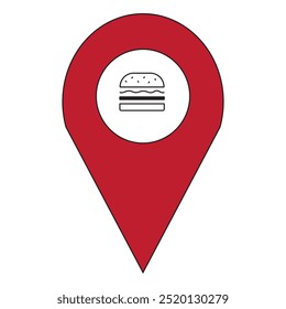 Cafe and restaurants location icon. Drop shadow map pointer silhouette symbol