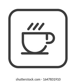 Cafe Roadsign Black Line Icon. Food Item. Public Navigation. Pictogram For Web Page, Mobile App, Promo. UI UX GUI Design Element. Editable Stroke.