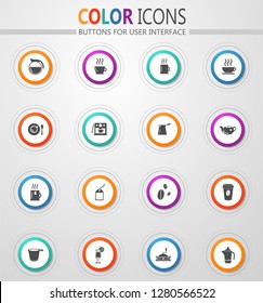 Cafe round vector icons for user interface