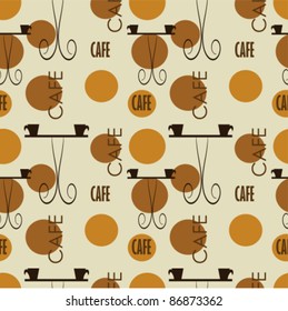 Cafe seamless texture. Vector pattern