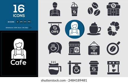 Cafe Set of high-quality icons that are suitable for Cafe. And change your next projects with minimalist icon design, perfect for websites, mobile apps, books, social media