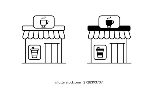 Icono de conjunto de café con fondo blanco Ilustración de stock de Vector