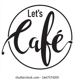 Cafe Shop Drawn Lettering Vector