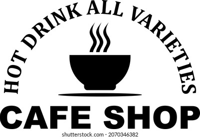 diseño de ilustración vectorial del logotipo de cafe shop
