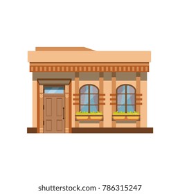 Cafe shop or restaurant facade, front view of store vector Illustration