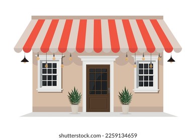 cafe shop restaurant vector illustration on a white background