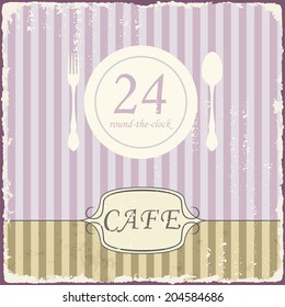 Cafe shop vintage retro typography template. Vector illustration