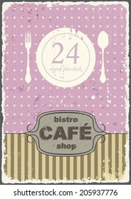Cafe shop vintage retro typography template. Vector illustration