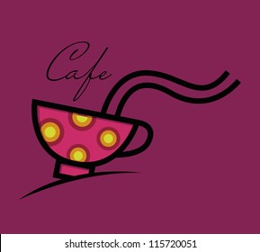 Cafe sign, coffee cup, cafe menu