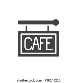 Cafe sign icon vector, filled flat sign, solid pictogram isolated on white. Symbol, logo illustration.