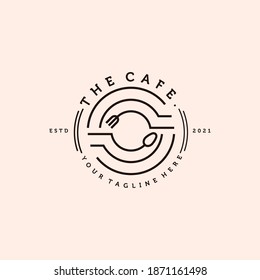 Cafe Simple Modern Logo Vector Illustration Design. Restaurant Simple Minimalist Logo Design.