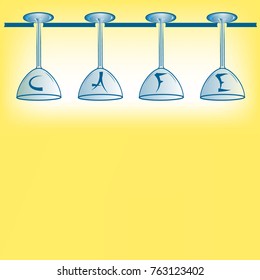 cafe simple poster on a yellow background vector illustration