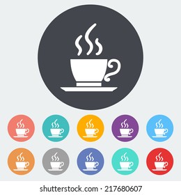 Cafe. Single flat icon on the circle. Vector illustration.
