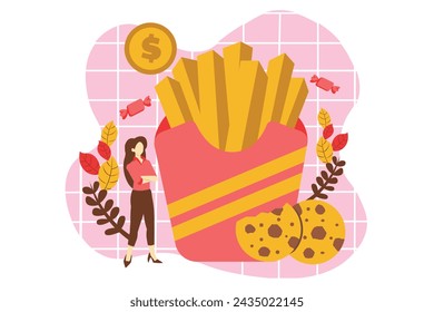 Cafe Snack Flat Design Illustration