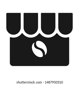 Cafe store flat vector icon