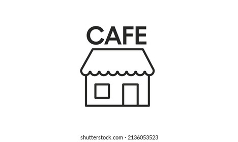 Cafe or Store Icon. Vector isolated illustration of shop or store