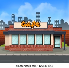 Cafe storefront building background