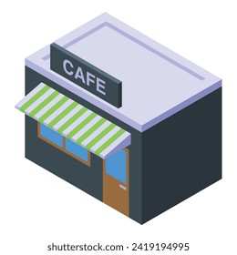 Cafe street shop icon isometric vector. Fast food building. Morning coffee