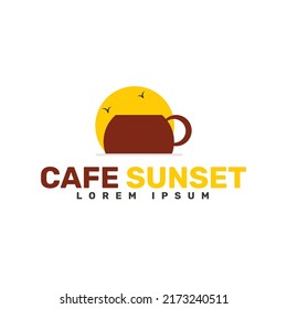  Design-Vorlage für das Café-Sonnenuntergang 