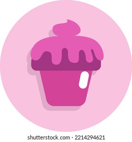 Cafe sweet muffin, illustration, vector on white background.