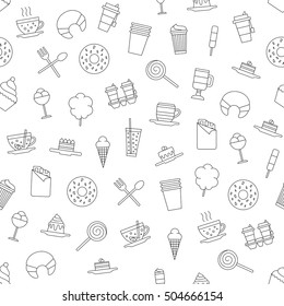 Cafe sweets icons simple style