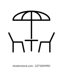 Cafe table and chair icon flat vector illustration on white background..eps