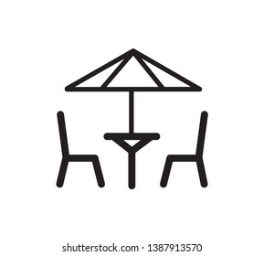 Cafe table and chair icon vector template