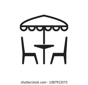 Cafe table and chair icon vector template