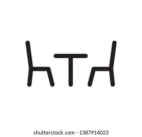 Cafe table and chair icon vector template
