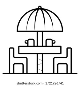 Cafe table and chair icon vector 