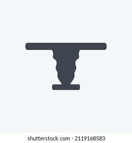 Cafe Table Icon in trendy glyph style isolated on soft blue background