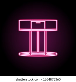 Cafe table neon icon. Simple thin line, outline vector of household icons for ui and ux, website or mobile application