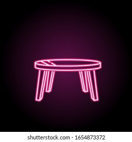 Cafe table neon icon. Simple thin line, outline vector of household icons for ui and ux, website or mobile application