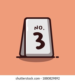 Cafe Table Numbers Illustration Flat Cartoon Icons. Premium Vector Cafe Icon Concept Isolated. Flat Cartoon Style