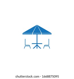 cafe table set icon logo vector