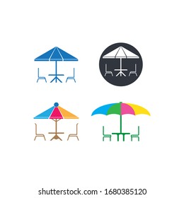cafe table set icon logo vector