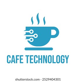 cafe technology flat minimalist logo design