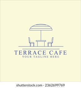 cafe terrace logo line art graphic design icon template simple minimalist vector illustration