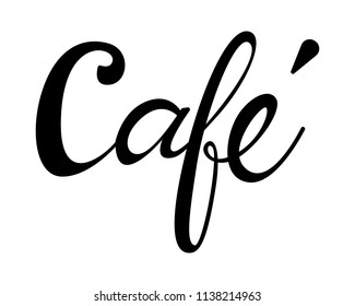 Cafe text alphabet. Modern calligraphy vector, Handwritten letters illustration.