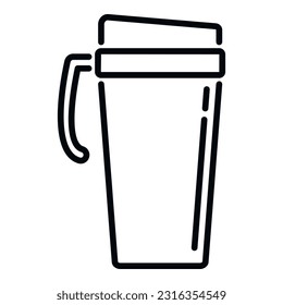 Cafe thermo cup icon outline vector. Coffee travel. Flask recycle