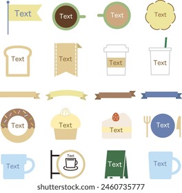 Cafe title space illustration set