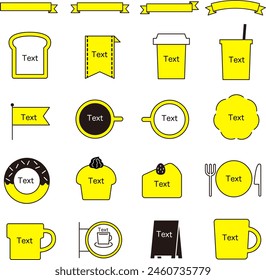 Cafe title space illustration set