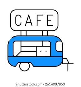cafe trailer line icon vector. cafe trailer sign. isolated symbol illustration