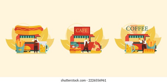 Diseño de paquetes planos de camiones Cafe 