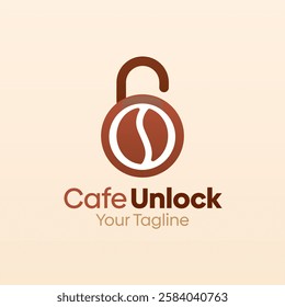 Cafe Unlock Logo Design Template. Good for Business, Agency, Community and Organization