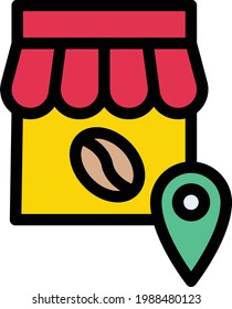 cafe vector color  line icon